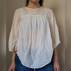 Flowy top with Knit detail